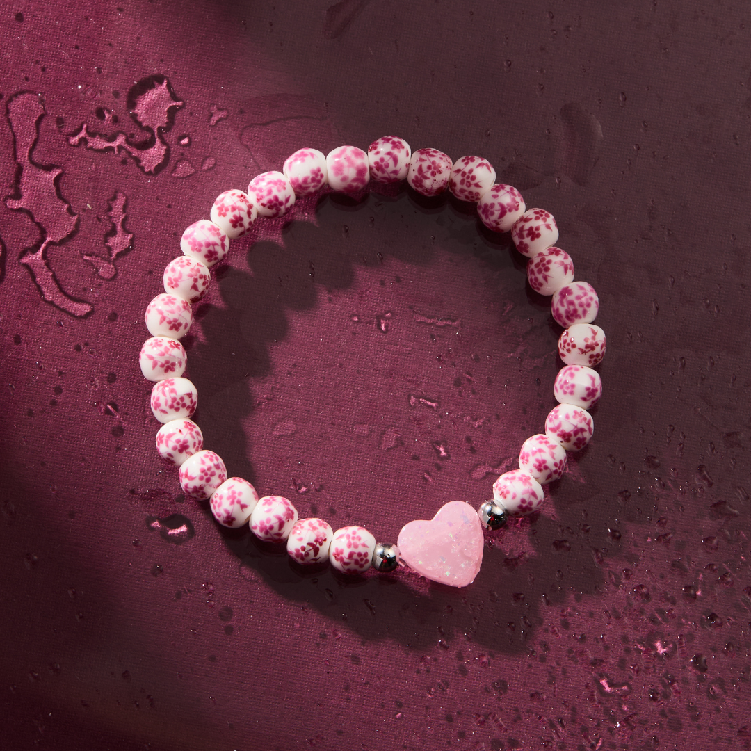PETITE HOLY WATER PORCELAIN HEART BRACELET
