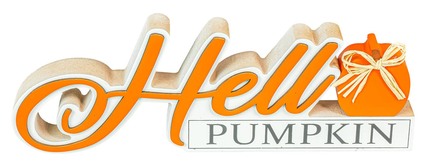 Hello Pumpkin Fall Tabletop Sign
