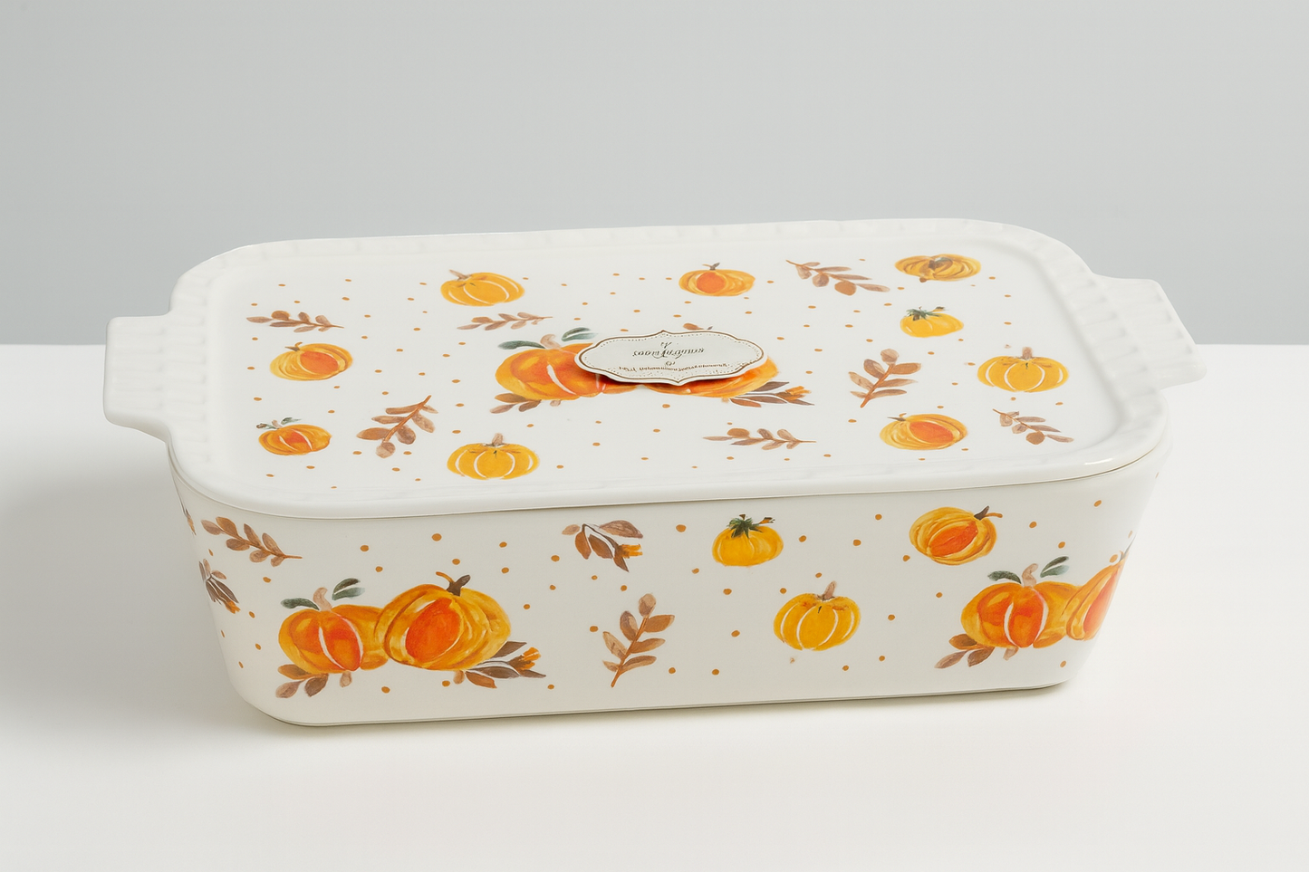 3 in 1 Oven Safe Lidded Baker Pumkin Design