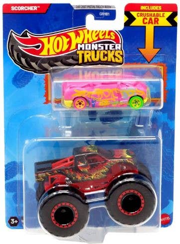 Mattel Hot Wheels Monster Truck 1:64 with Crushable Car