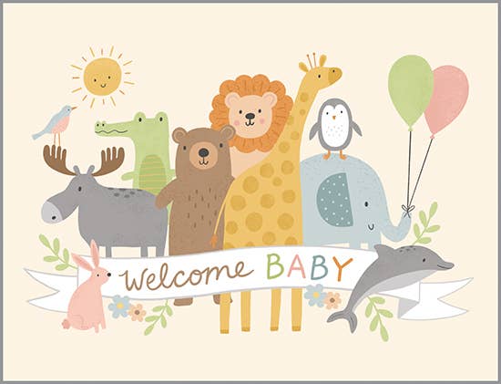 With Scripture Baby Greeting Card - Animal Hello