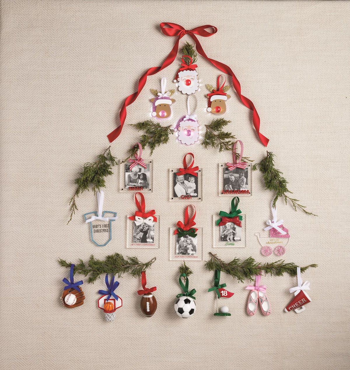 White Bow Frame Ornament