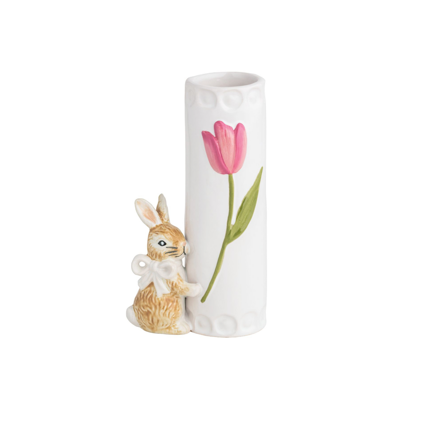 White Bow Bunny Bunny Bud Vase