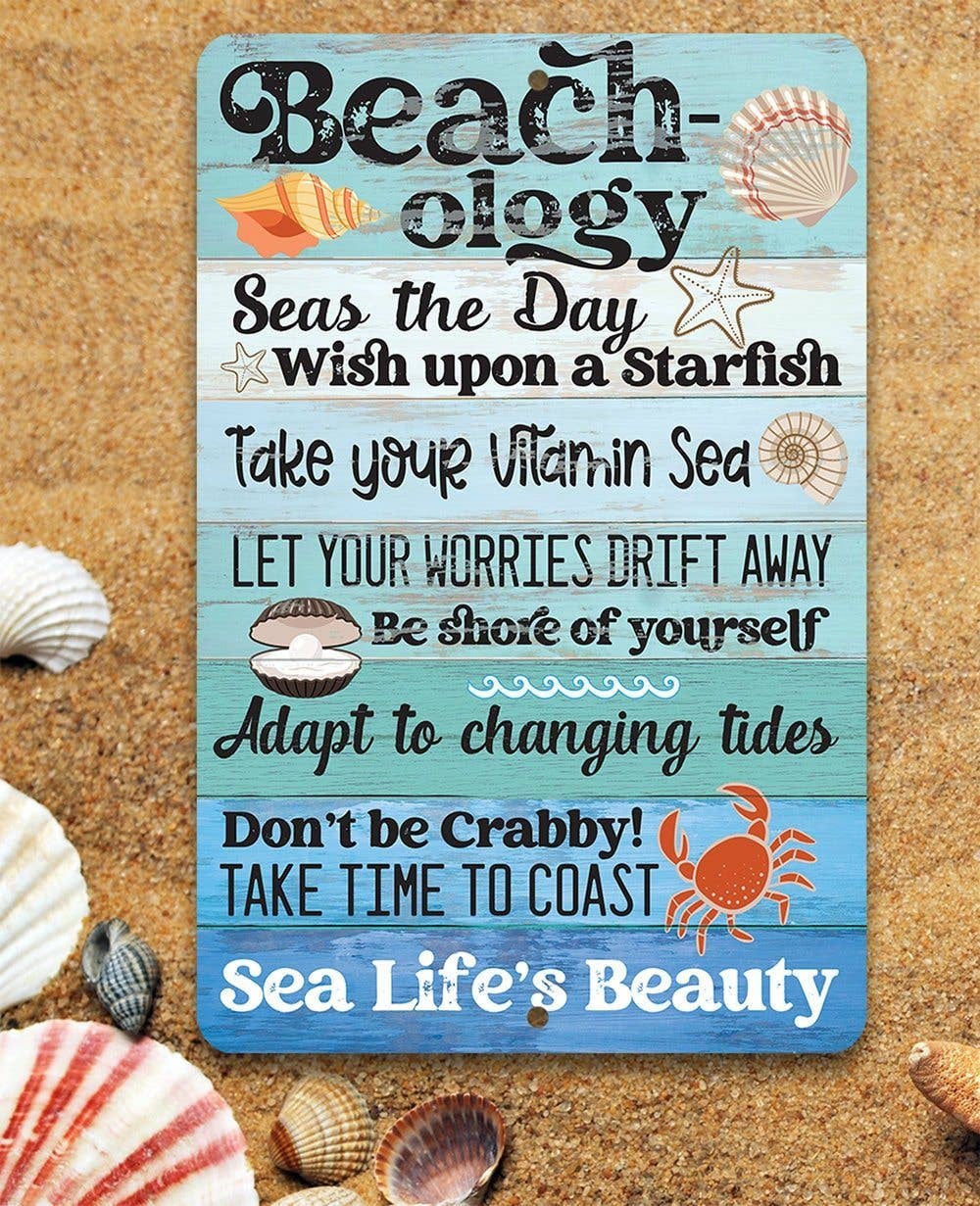 Beachology Sea Life's Beauty - Metal Sign