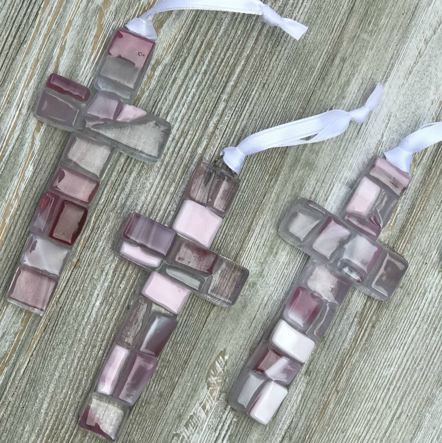 New Baby Girl Gift USA Handmade Mosaic Glass Cross
