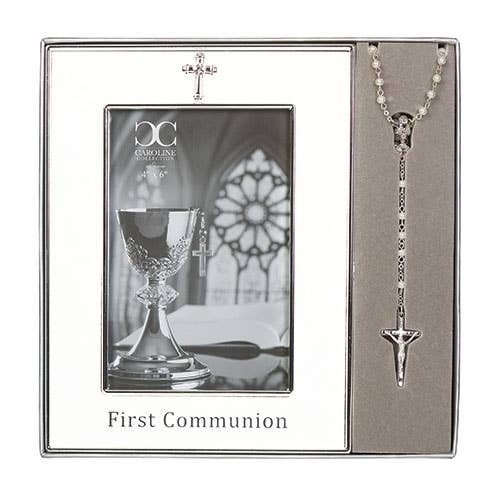 8"H Communion Frame & Rosary 4X6