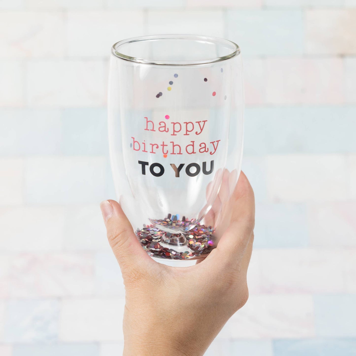 Happy Birthday - 14 oz Double-Walled Glass