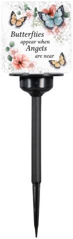 Butterflies Appear Square Solar Stake