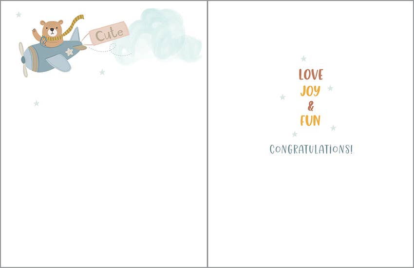 Baby Card - Baby Boy Airplanes