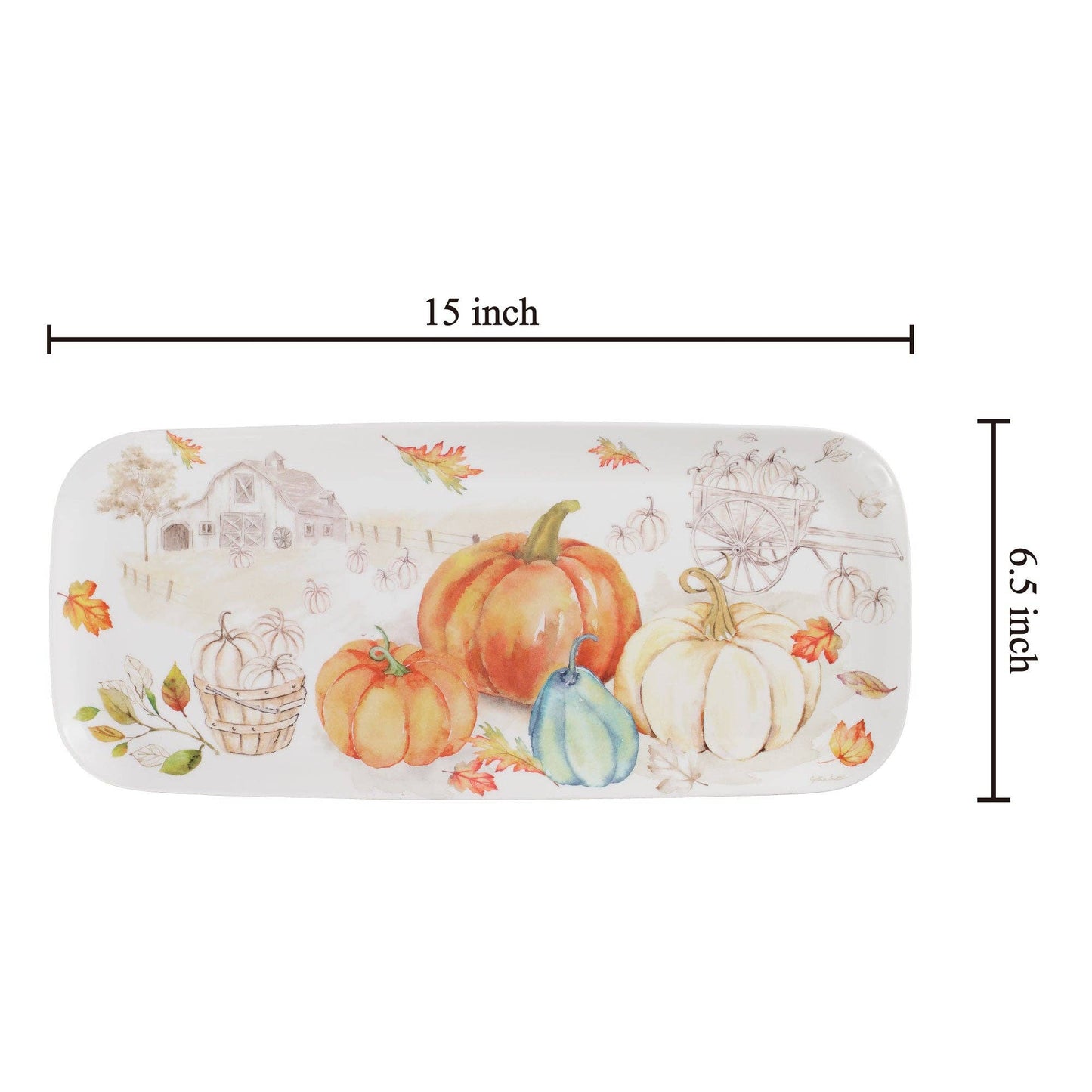 Pumpkin Season 15" Melamine Rectangle Tray