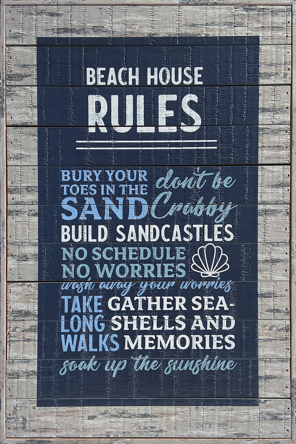 Beach House Rules 12×18 Sandpiper Polystyrene Wall Décor