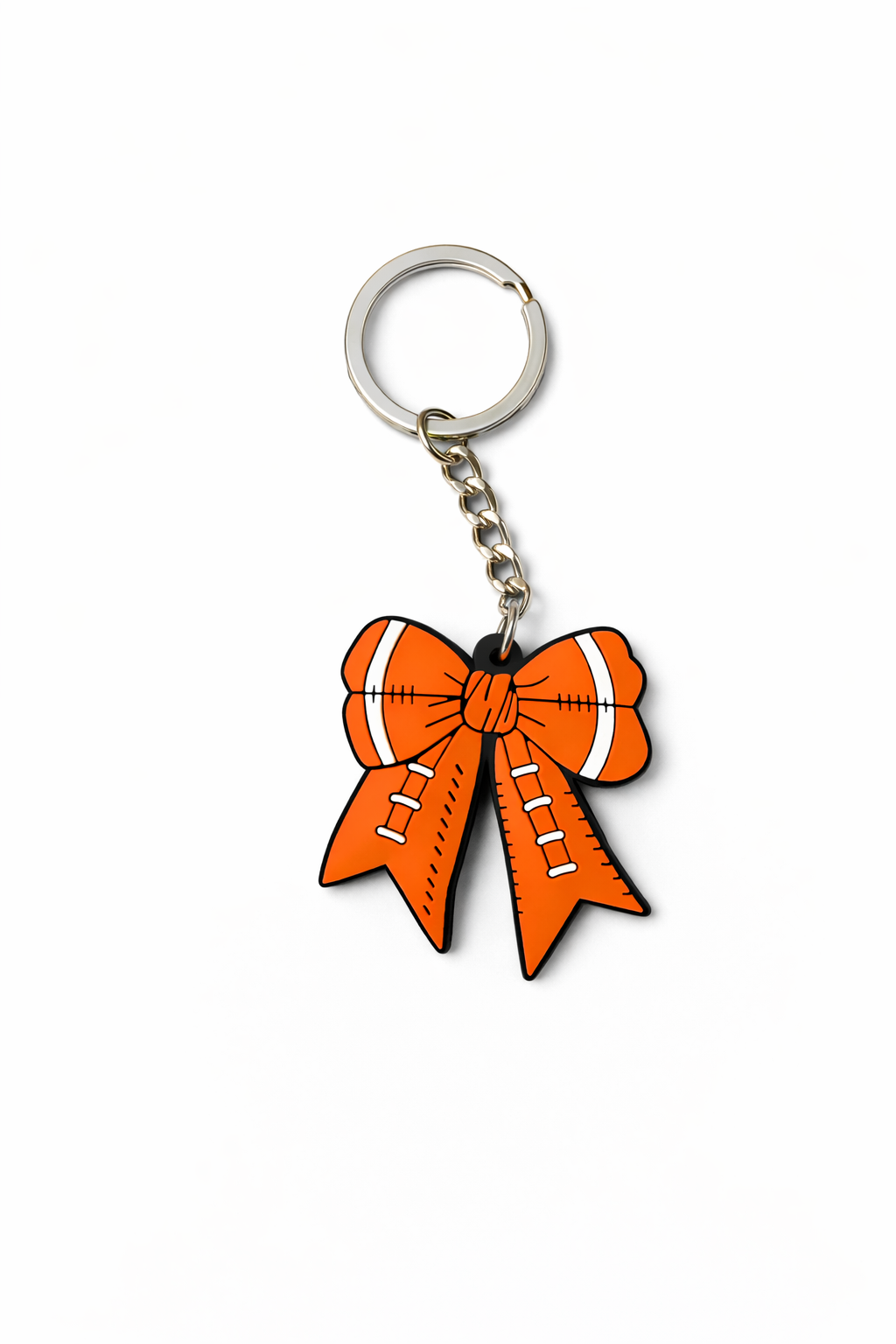 Bow Football Print Keychain
