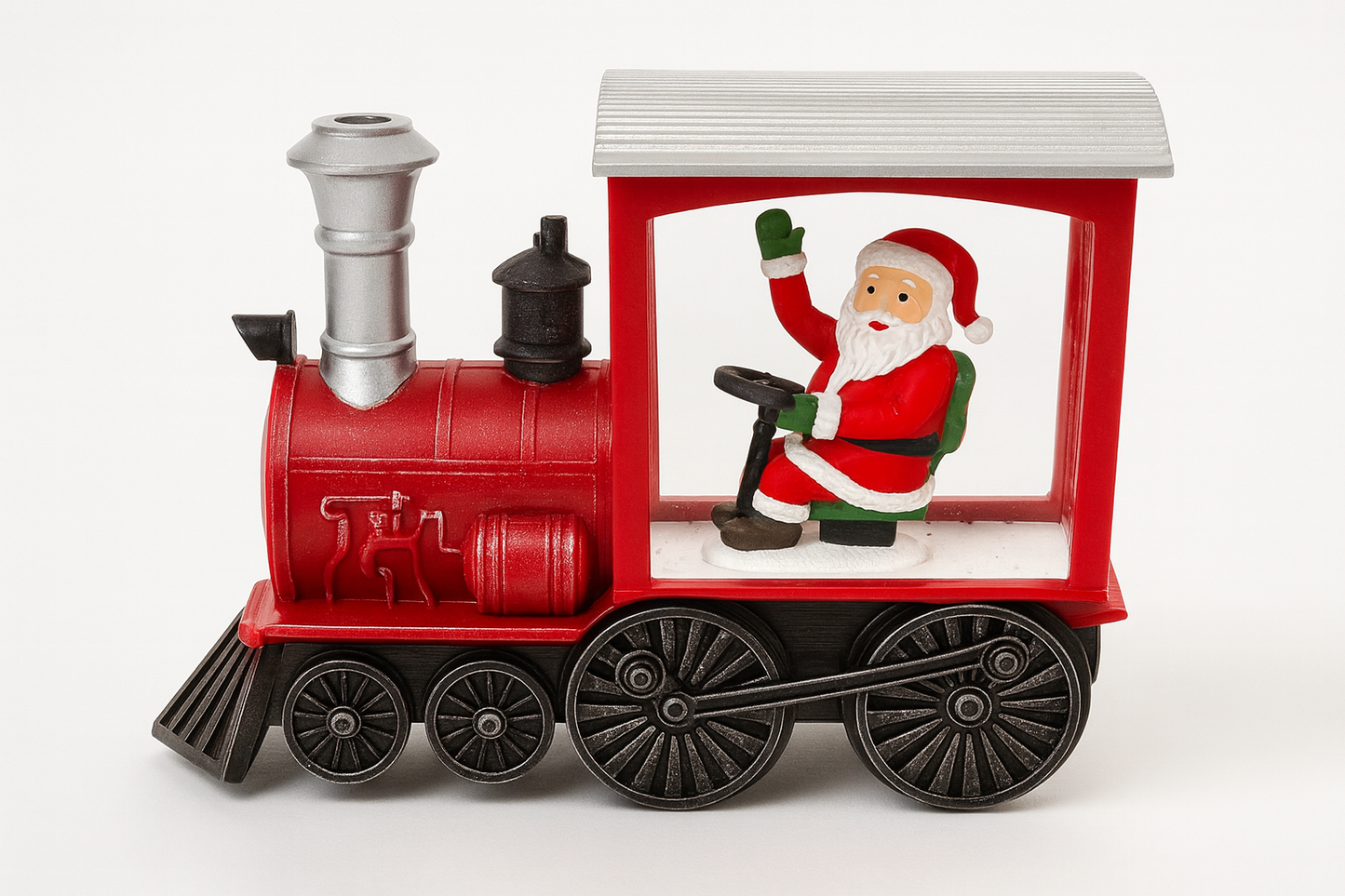 3" Lighted Train Engine Santa, Snowman, Reindeer Ornament