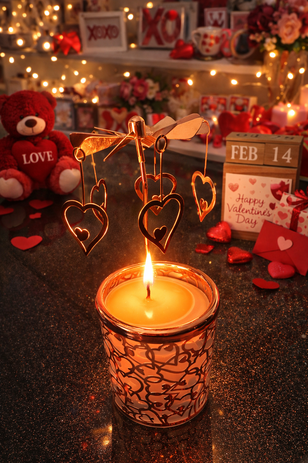 Heart Rotary Candle Holder