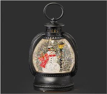 6"H LIGHTED SNOWMAN LANTERN