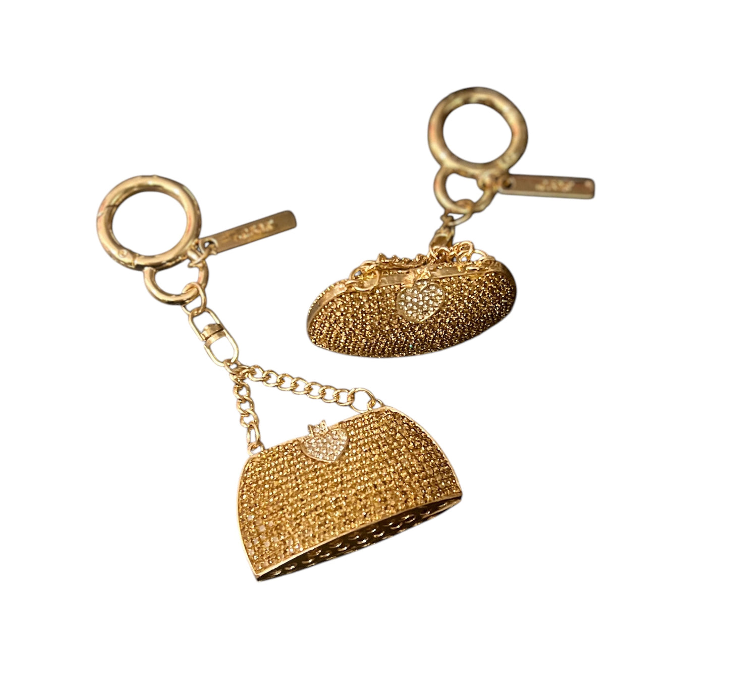 Gold Rhinestone Purse Keychain