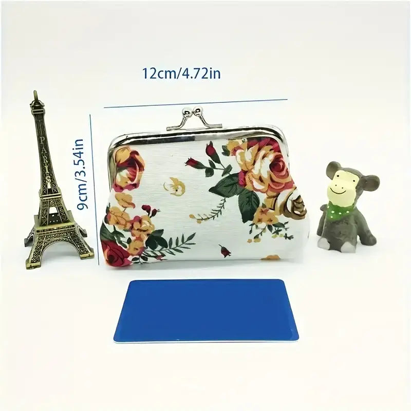 Floral Coin Purse, Cute Small Storage Purse Coins trinkets