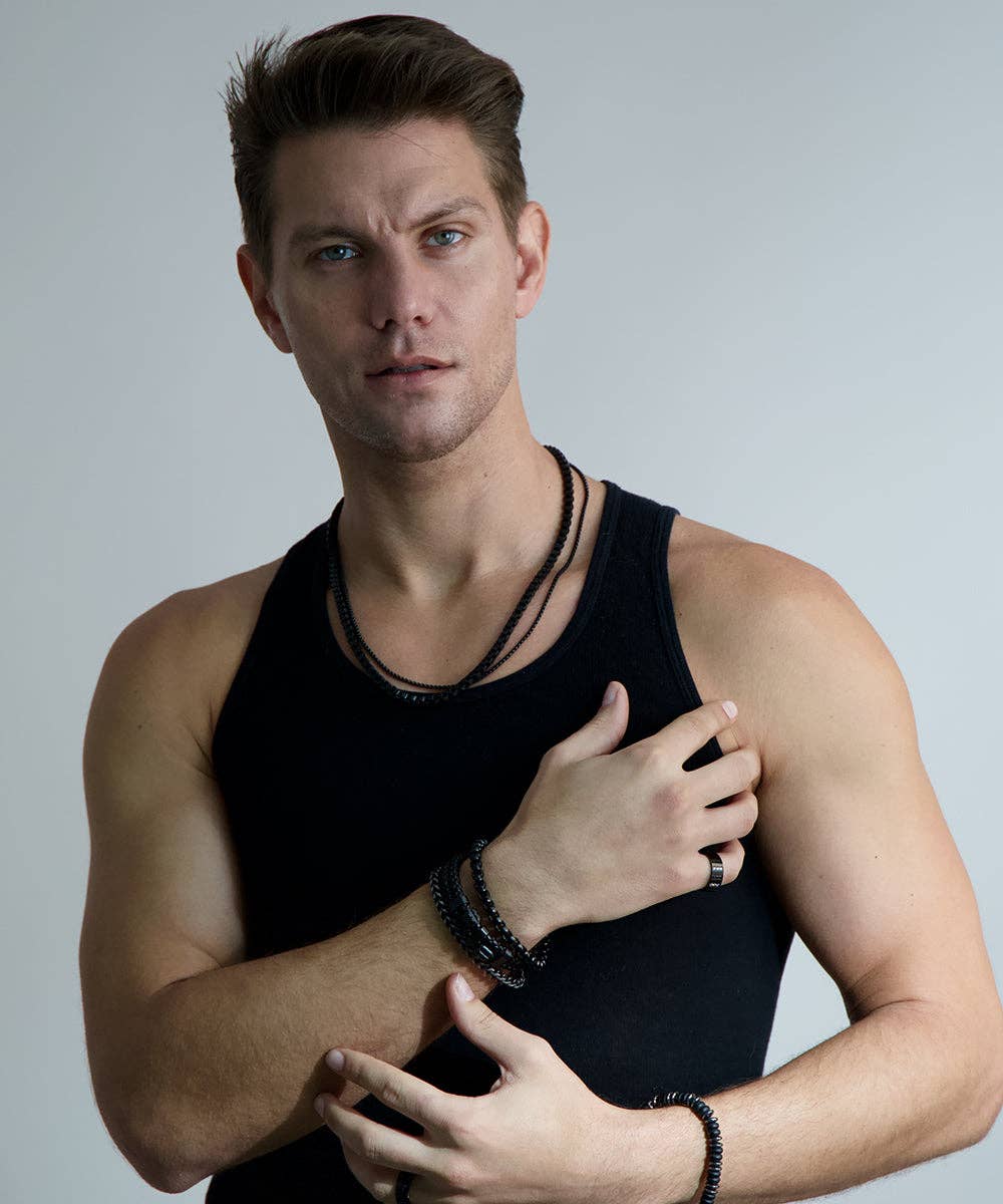 Steeltime Men's Woven Leather Foundation Bracelet