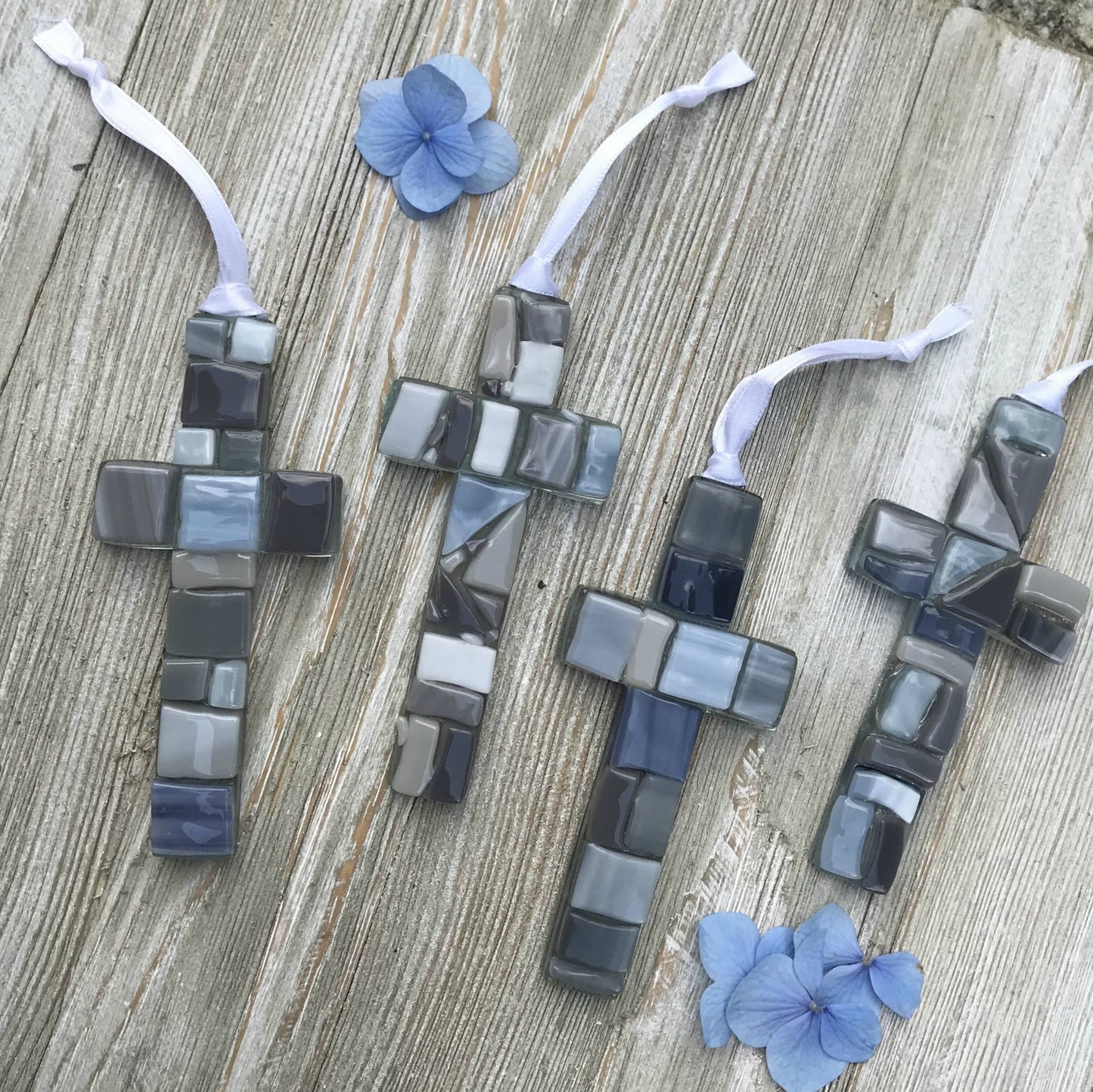 Godparent Gift USA Handmade Glass Cross