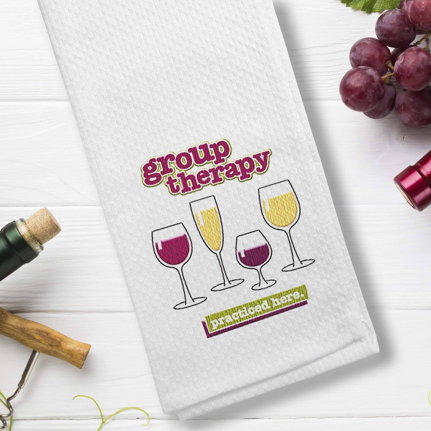 Group Therapy Embroidered Kitchen Towel
