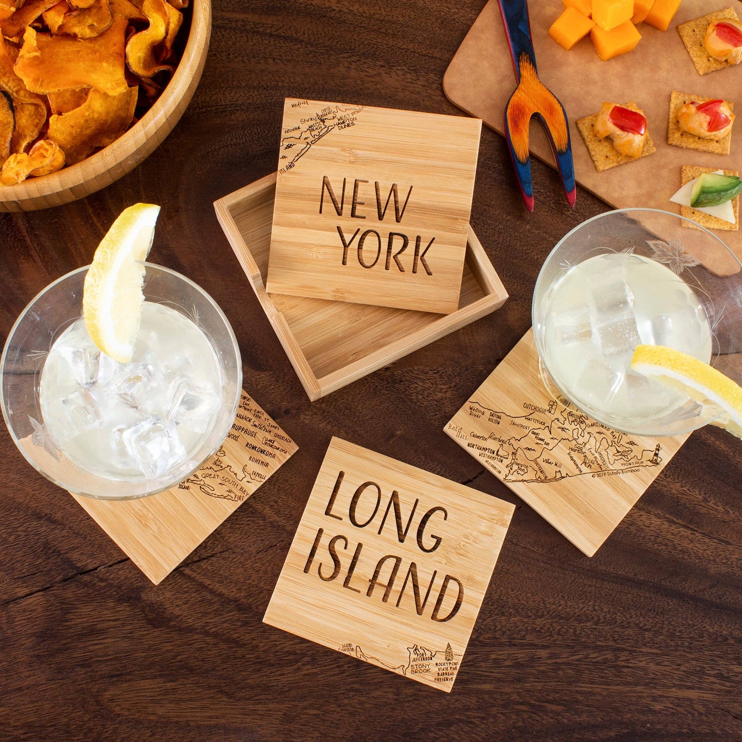 Long Island Charcuterie Board & Coaster Gift Set