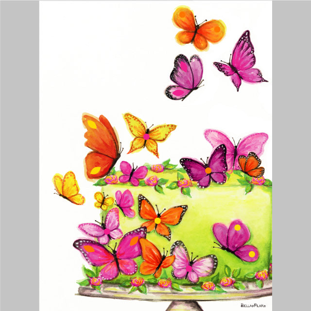 Fashion Butterfly Cake Birthday Card