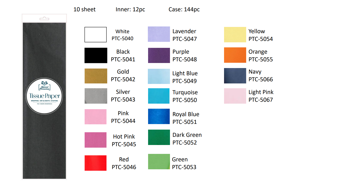 Party Tissue Paper Red, 10 Sheets Gift Wrapping Paper