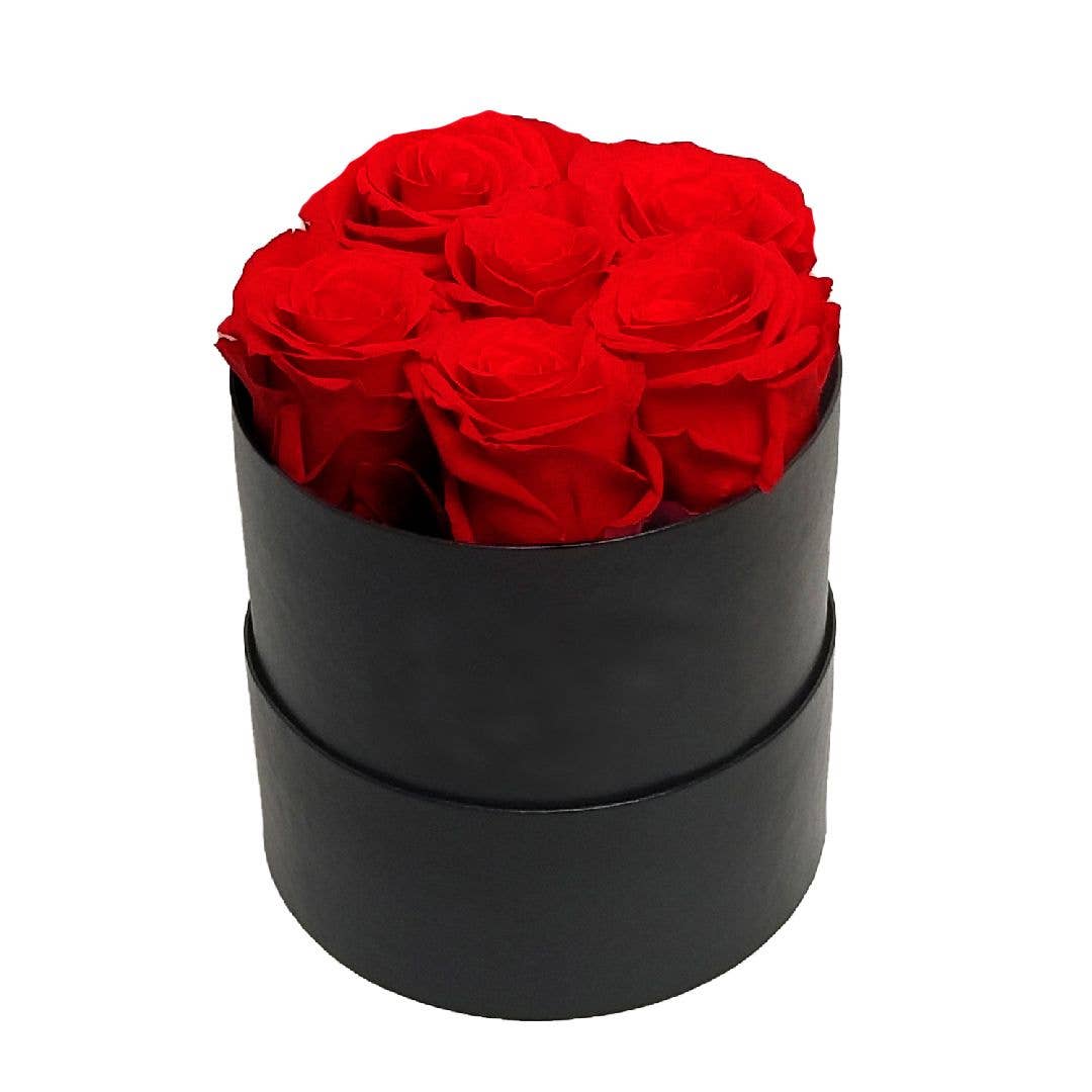 6 Long-Stem Preserved Roses in Velvet Box by La Rose