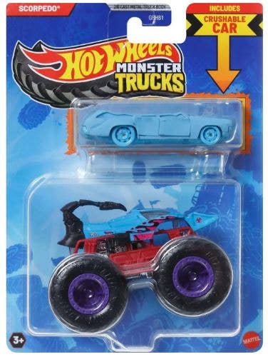 Mattel Hot Wheels Monster Truck 1:64 with Crushable Car