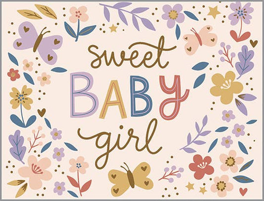 Baby Card - Baby Girl Flowers