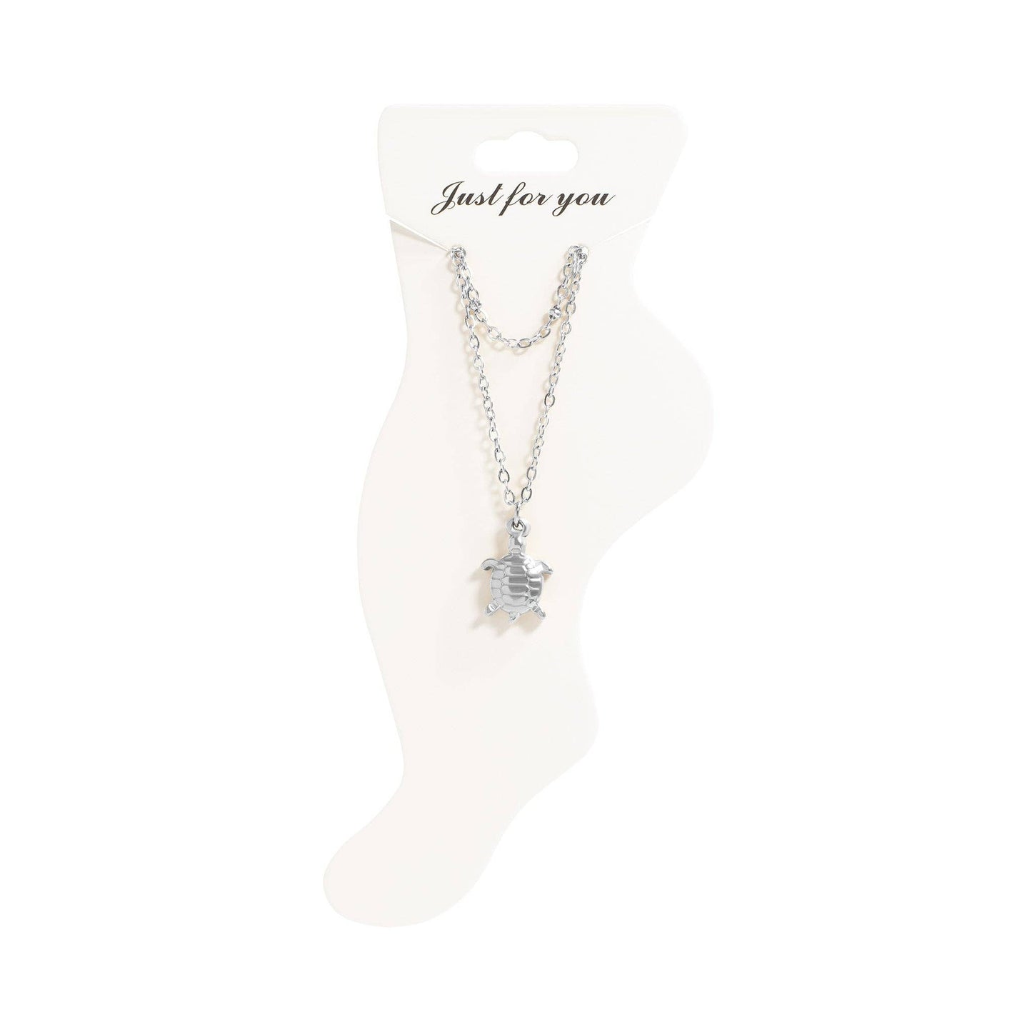18K Gold PVD Stainless Steel Sea Turtle Charm Anklet