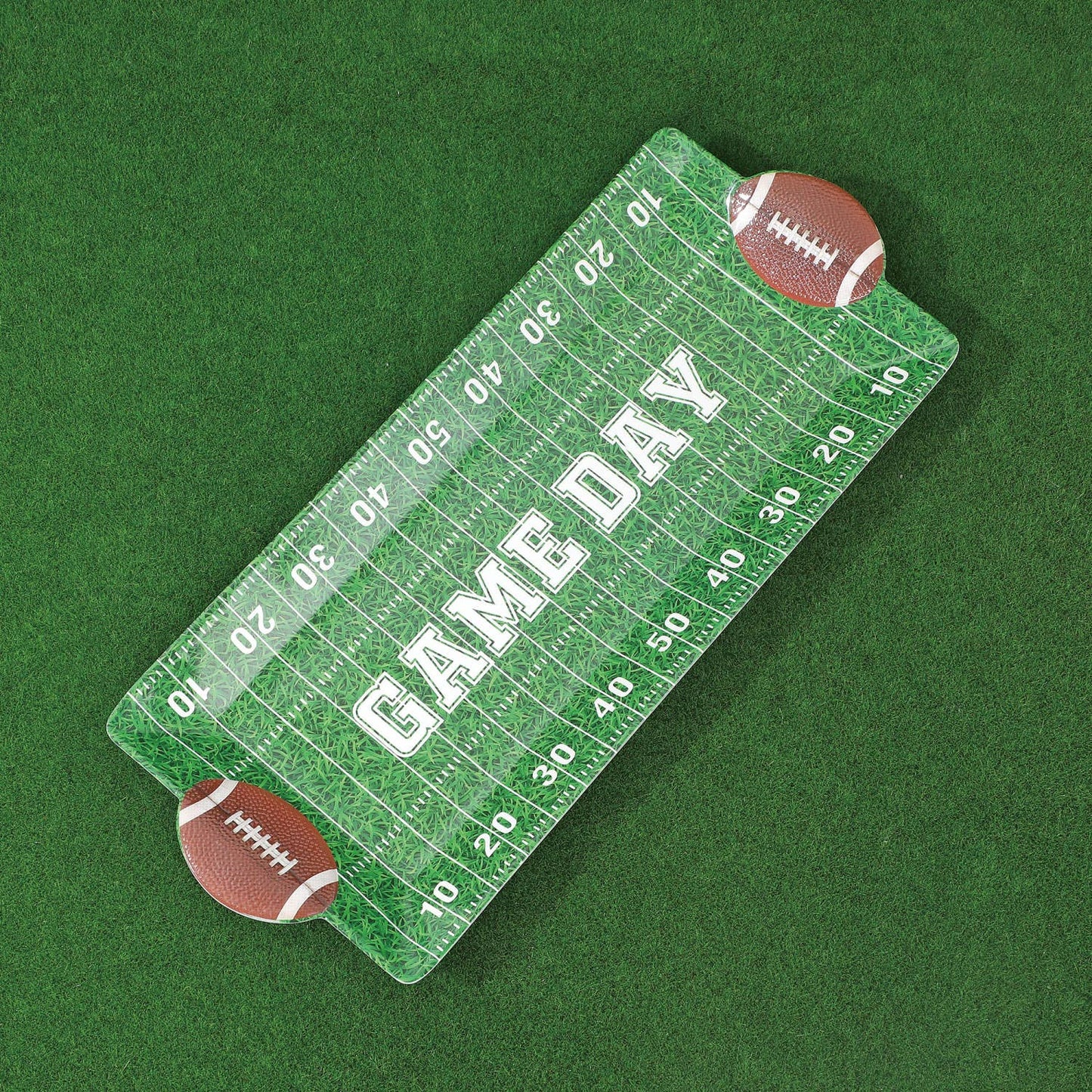 Football-Themed 16" Melamine Rectangle Tray