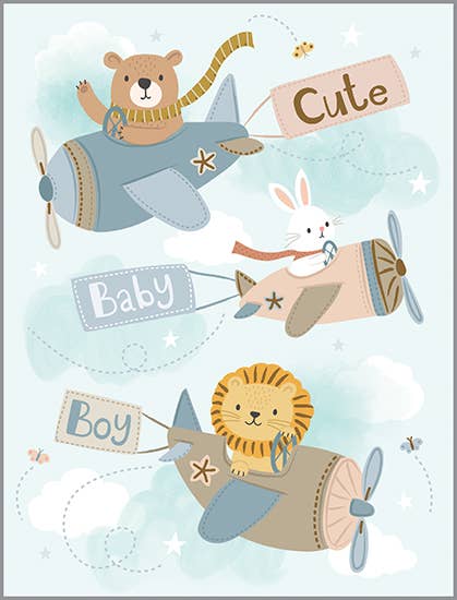Baby Card - Baby Boy Airplanes