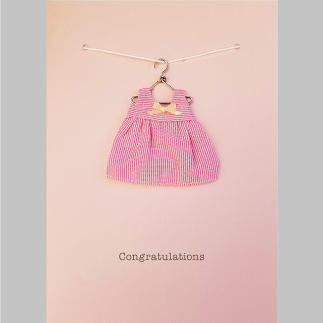 Tiny Tots Pink Dress on Hanger Card
