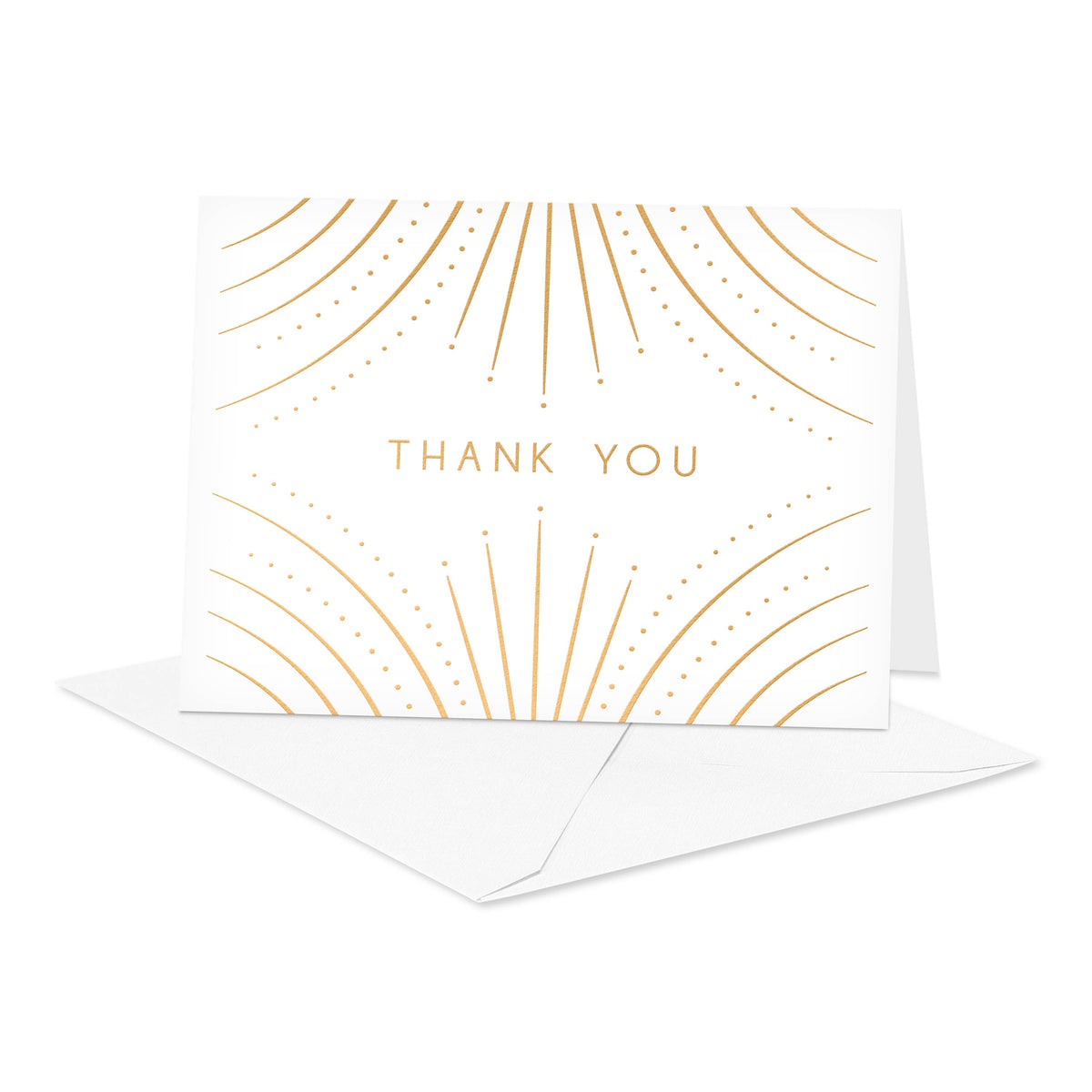 Thank You Card Stationery Notes, Gold Deco (20-Count)