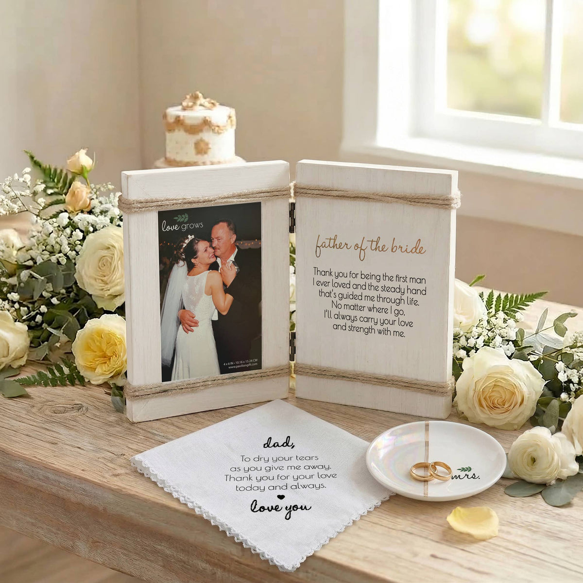 Father Of The Bride - 5.5" x 7.5" Hinged Sentiment Frame