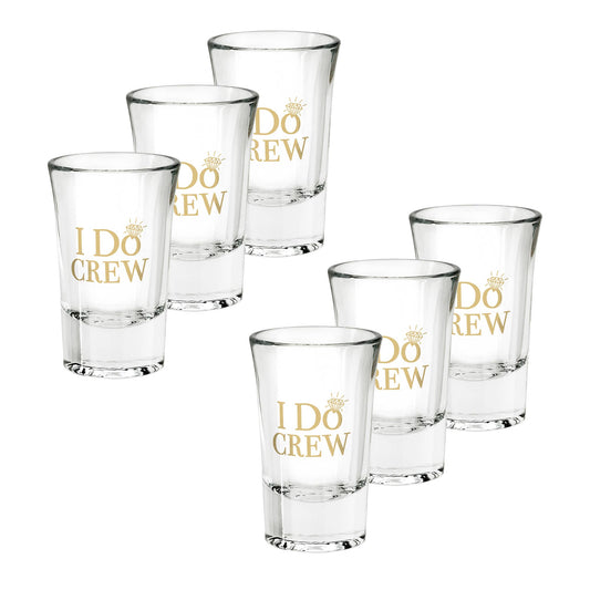 Set of 6 "I Do" Bridal Party Shot Glasses