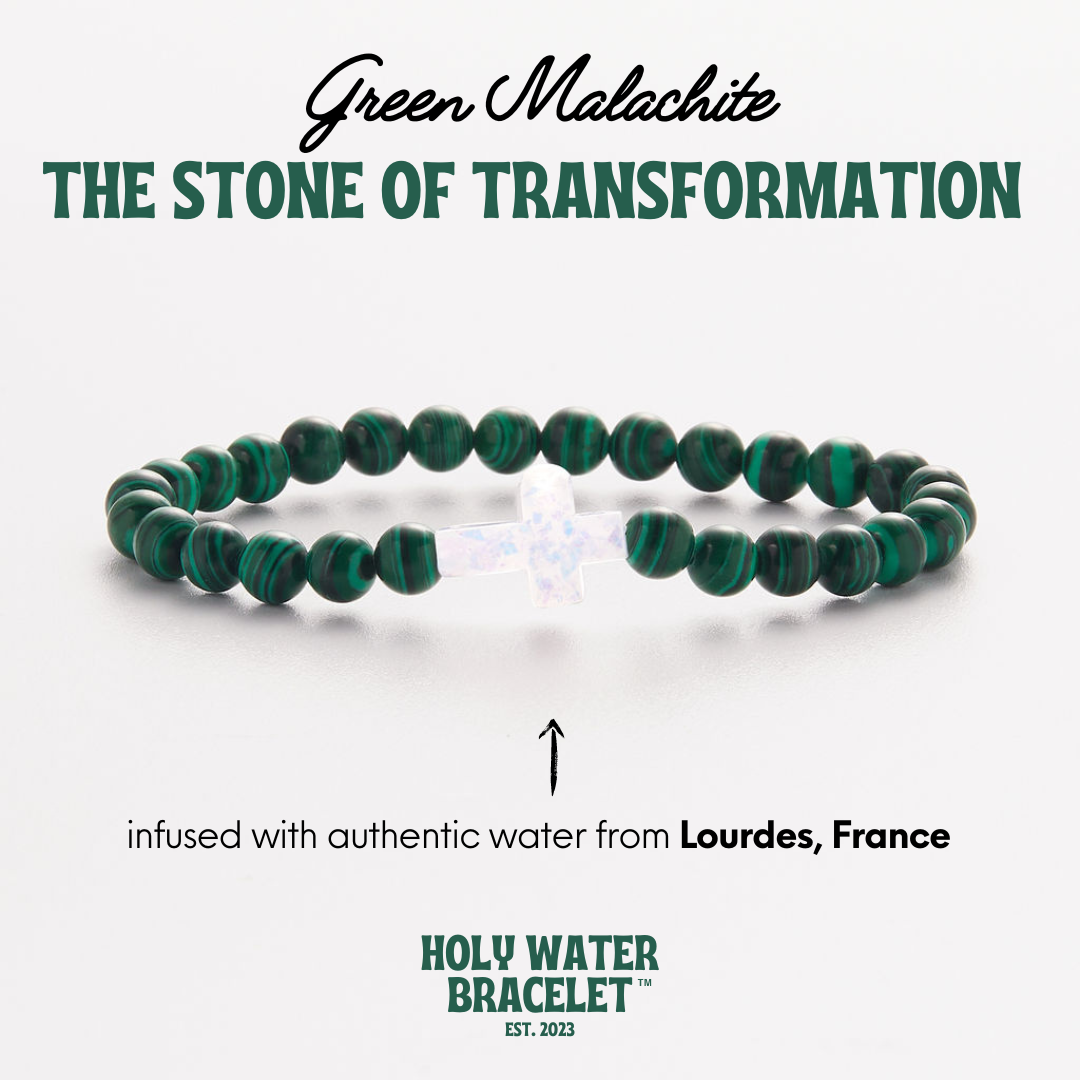 HOLY WATER CROSS GEMSTONE BRACELET