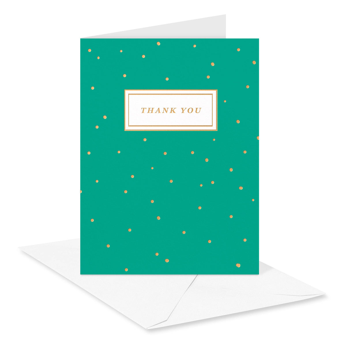 Thank You Card Stationery Notes, Dots on Green (10-Count)