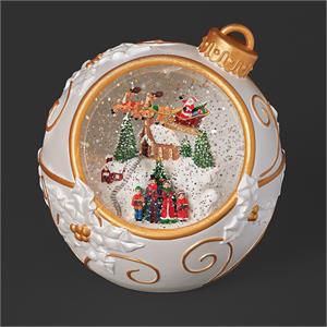 7"H LIGHTED MUS SWIRL ORNAMENT SHAPE WITH CAROLERS