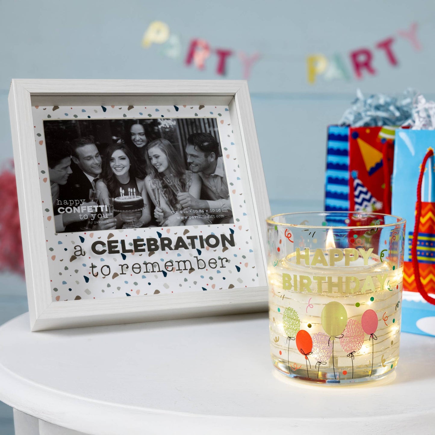 Happy Birthday - 3.5 oz Candle with LED Accents