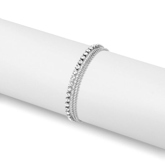 18K Gold PVD Elegant Layered 3 Row Chain Anklet