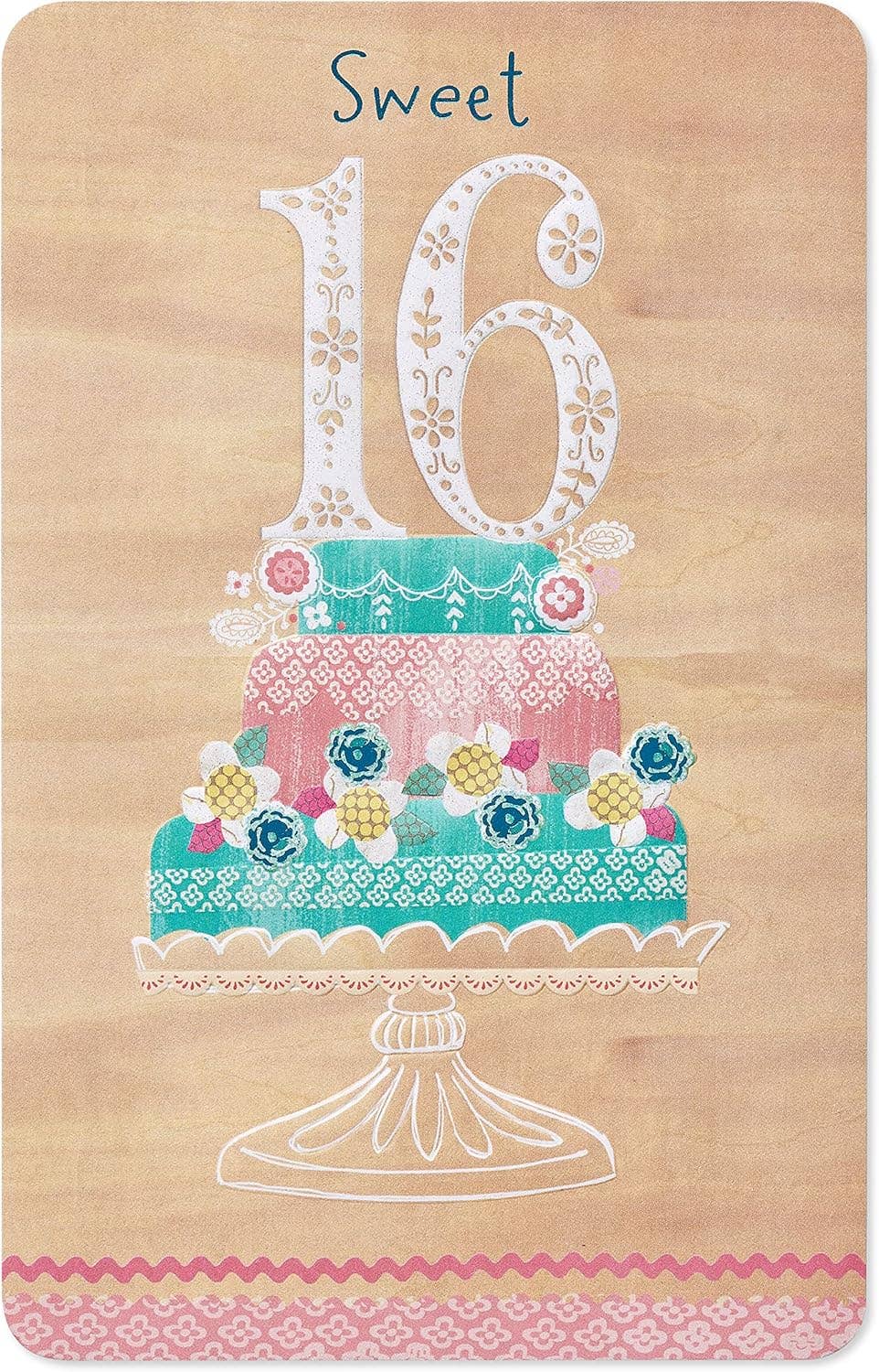 16th Birthday Card for Anyone (Sweet 16 Cake)