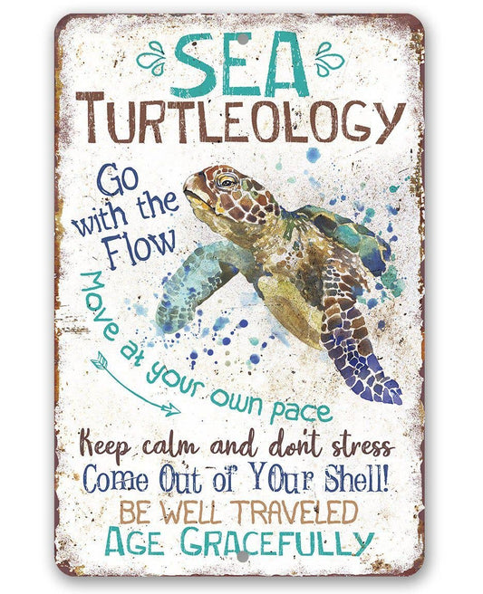 Sea Turtleology - Metal Sign