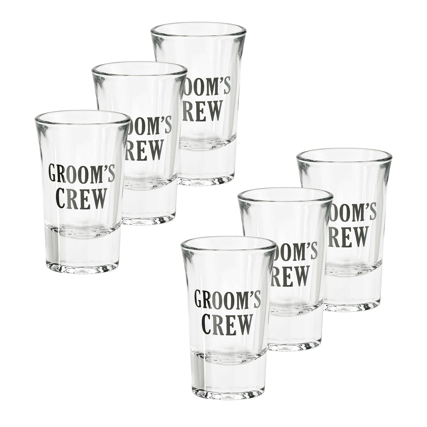 Set of 6 "Groom's Crew" Wedding Party Shot Glasses