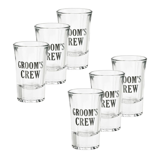 Set of 6 "Groom's Crew" Wedding Party Shot Glasses