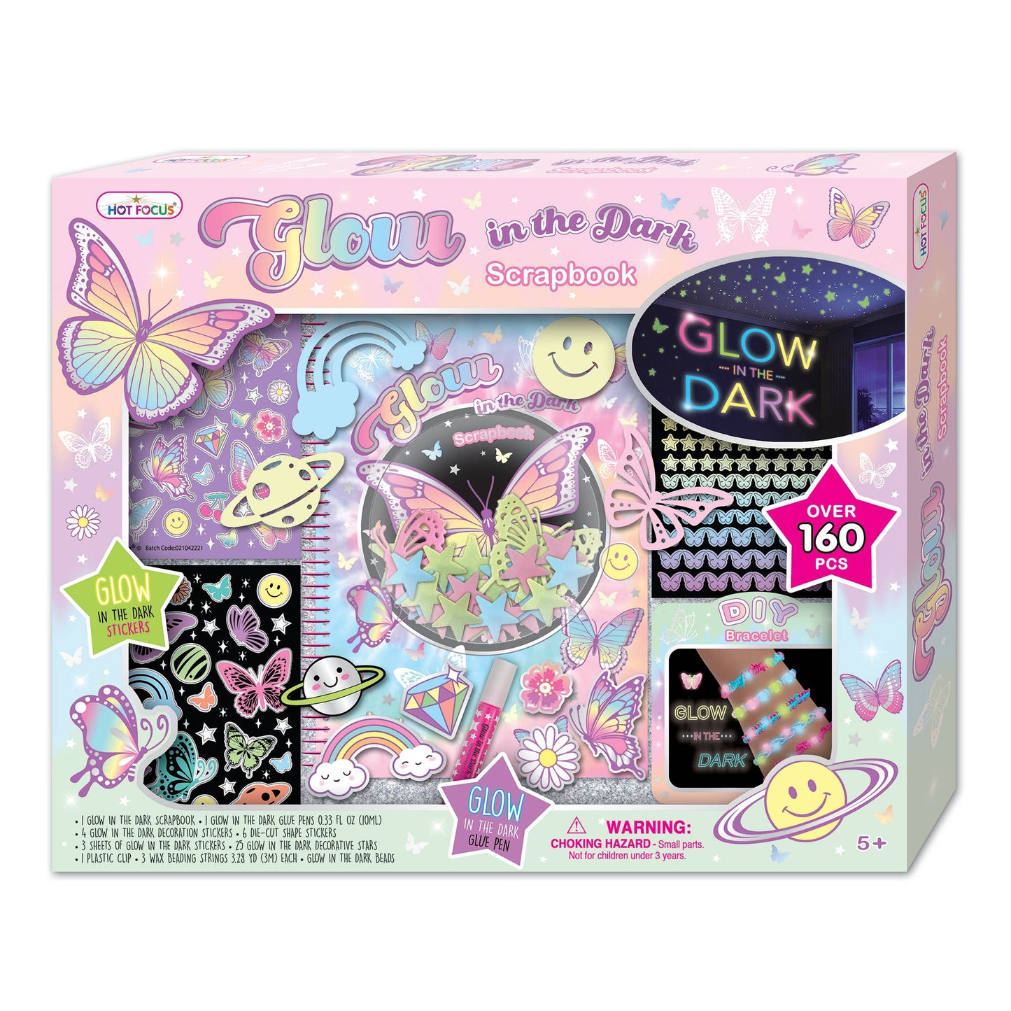 Glow in the Dark Scrapbook, Tie Dye Butterfly