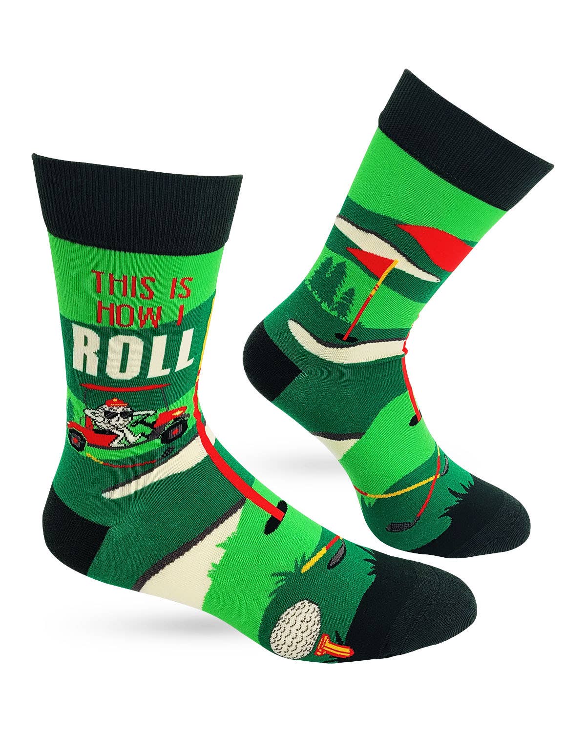 Golf Theme "This Is How I Roll" Men's Novelty Crew Socks