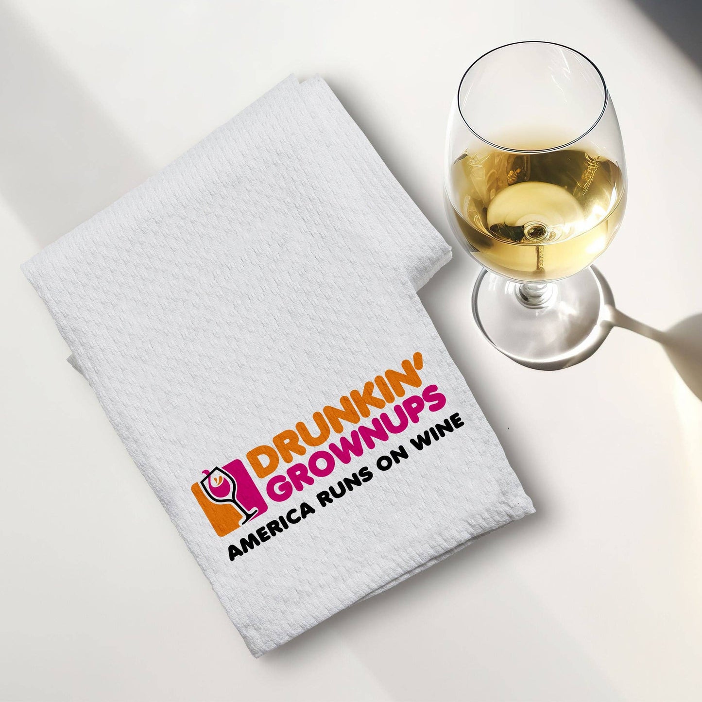 Drinkin' Grownups Embroidered Kitchen Towel