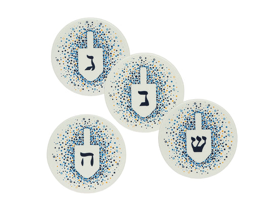 Dreidel Set of Four Coasters
